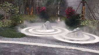 房地產(chǎn)售樓部人工湖景觀霧噴冷霧系統(tǒng)工程與綠化工程 營造詩意棲居的營銷利器